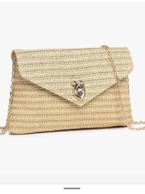 Woven Clutch Purses for Women PU Leather/Straw Women Evening Bag Stylish Handbag
